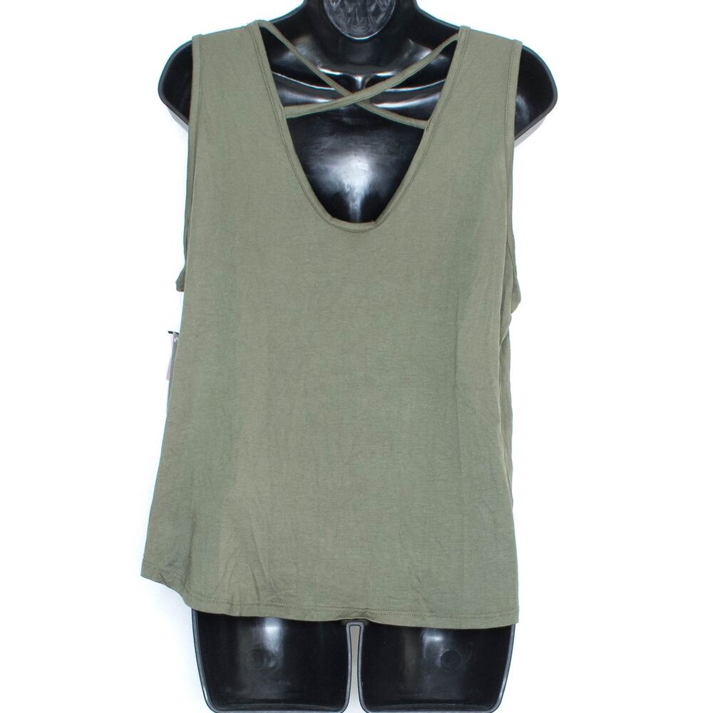 NWT Karoo Womens Top Tank Sleeveless Floral Green Size Large FN - Picture 2 of 2